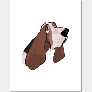 Cute Basset Hound Drawing Posters and Art